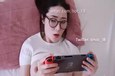 Gamer girl fucking playing nintendo switch